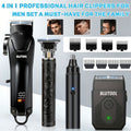 Hair Clipper & Trimmer Set 4-Piece for Men – Professional Barber Kit with Nose Trimmer, Detail Trimmer, Guide Comb — image 12