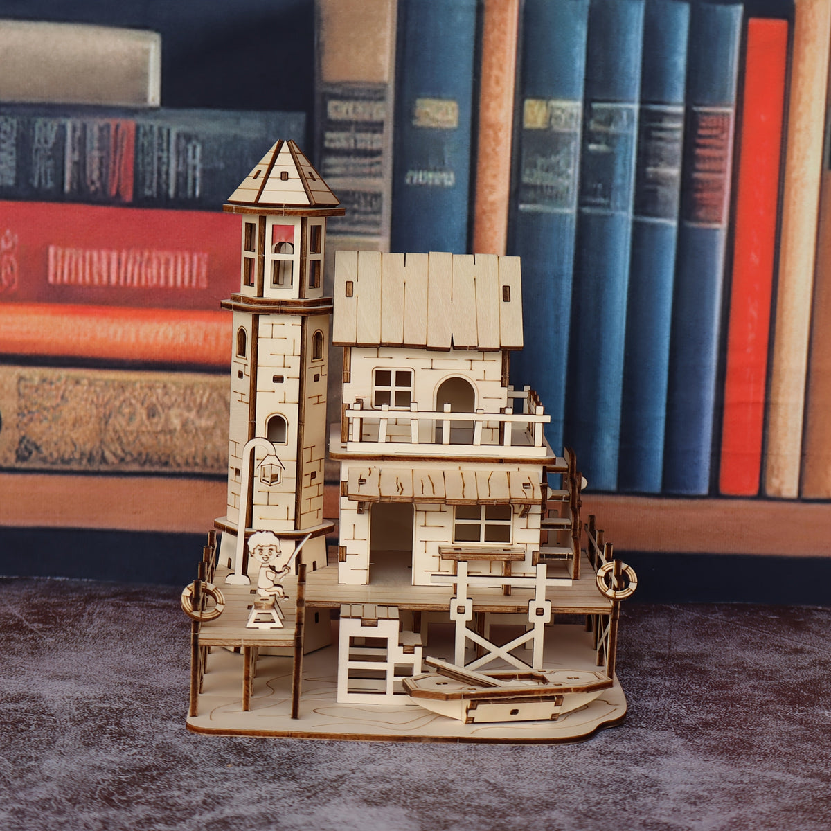 Wooden Building Model Kit with Fisherman's Hut, Treehouse-2 or Cowboy Bar Checkout Designs — image 1