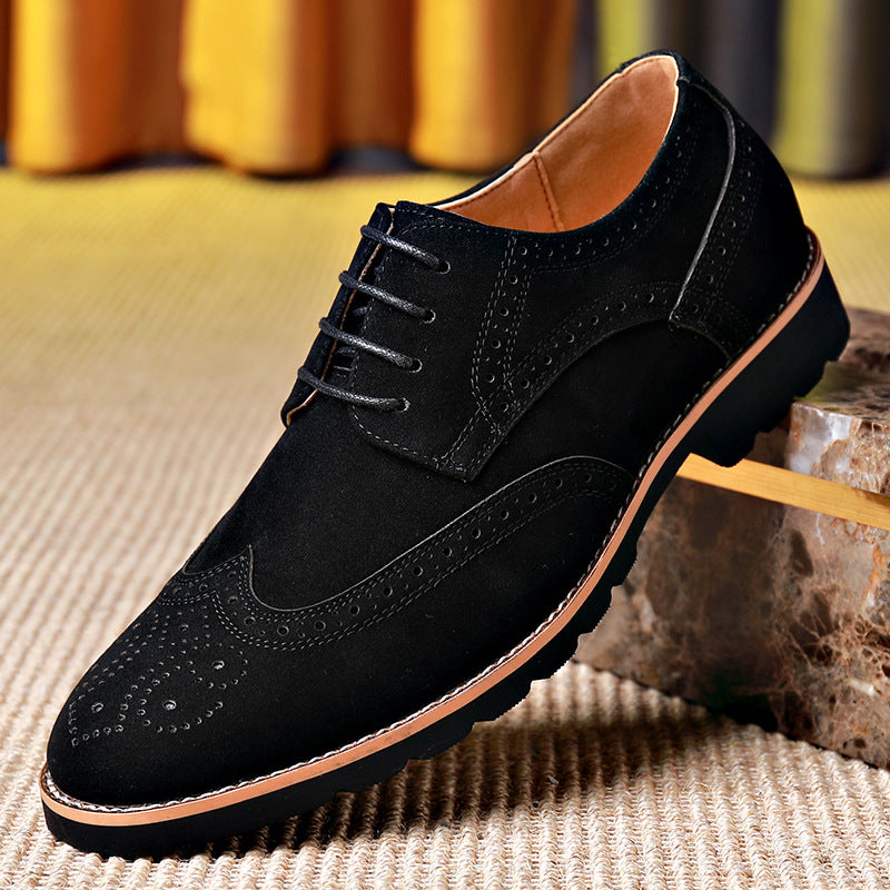 Premium Brock Men's Leather Shoes - Pointed Toe Business Casual