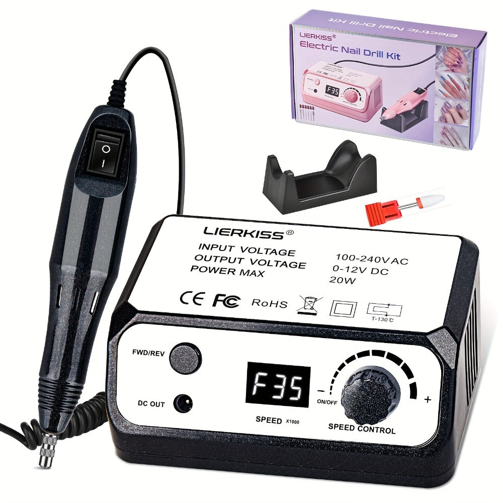 Nail Drill Kit 35000 RPM with 100 Sanding Bands Multiple Drill Bits Electric Nail File for Acrylic Gel Nails Manicure Pedicur
