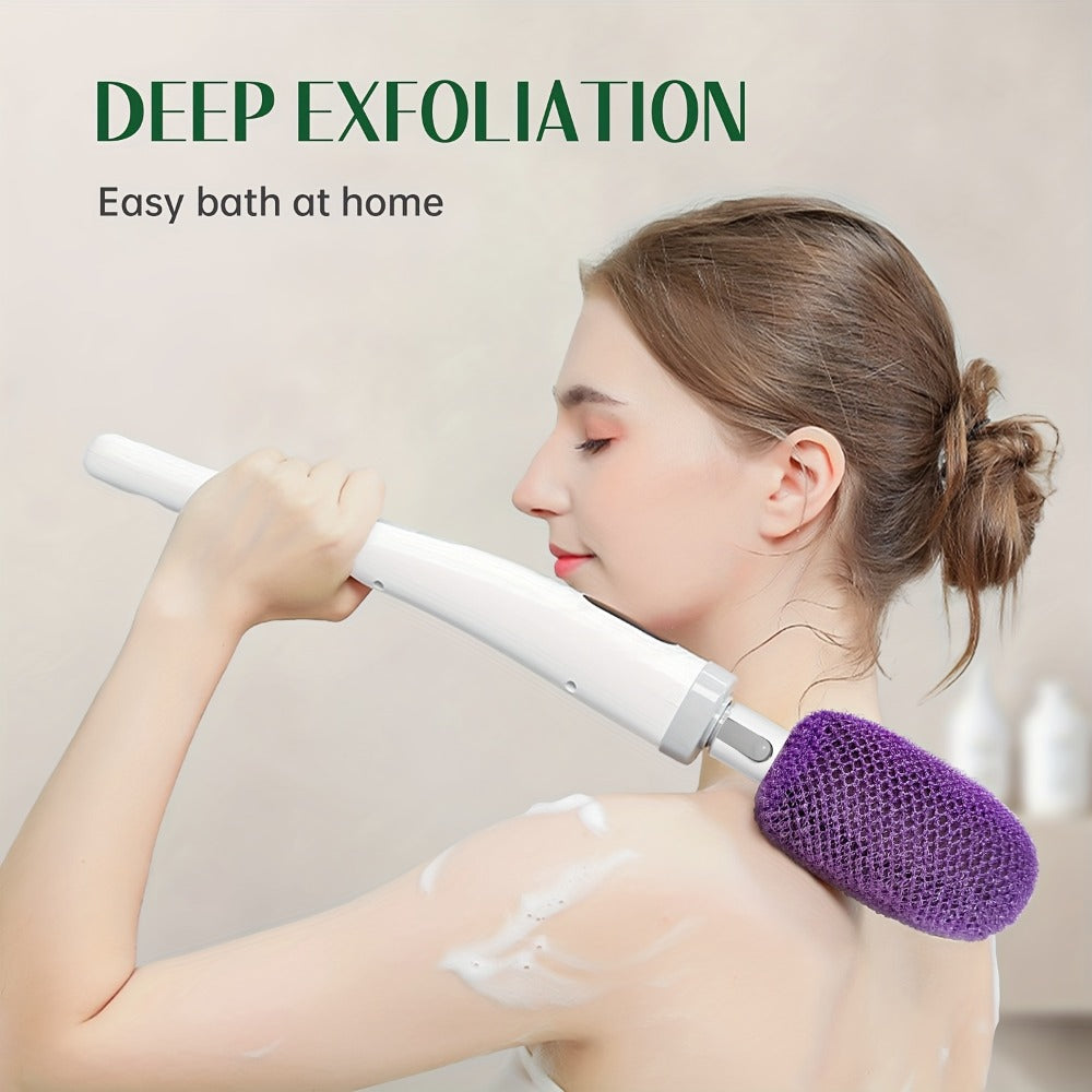 Electric Body Scrubber Brush 3 Replaceable Heads Dual Speed Shower Back Cleaner Exfoliating Skin Cleansing for Home or Salon 