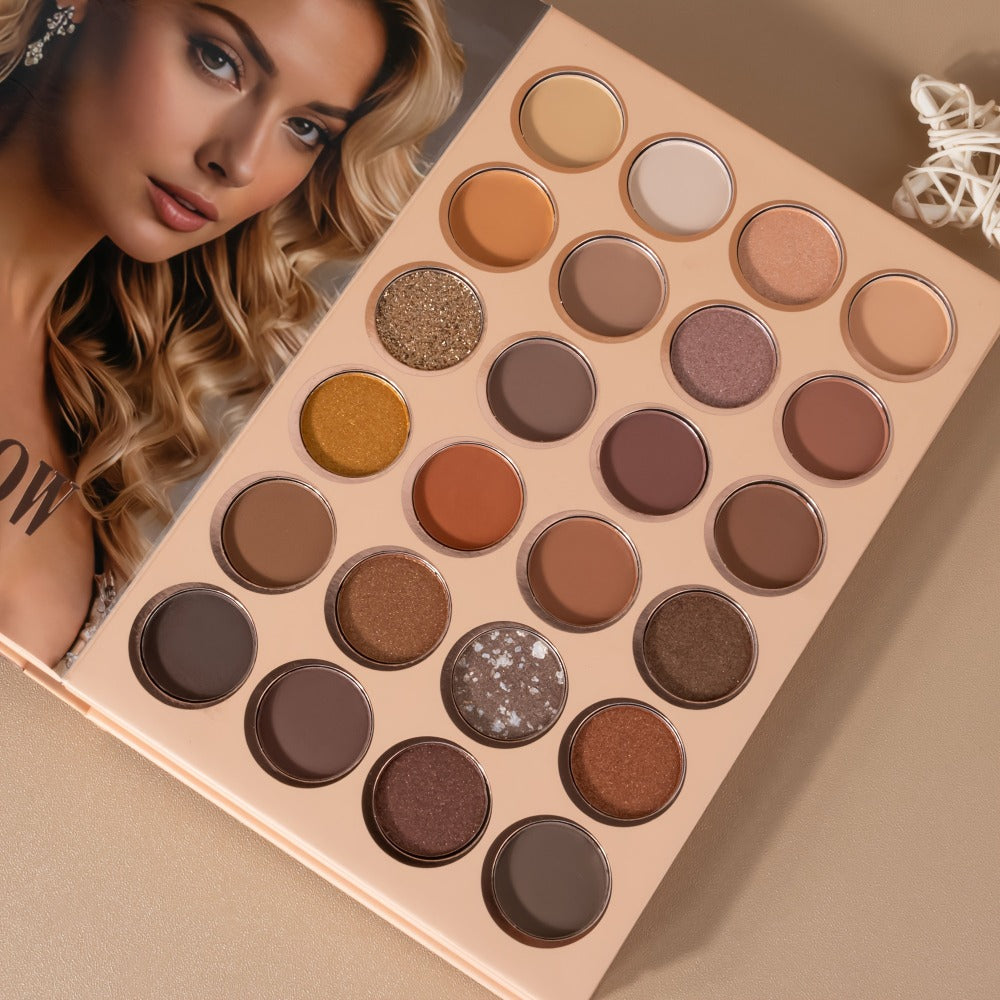 3-in-1 Eyeshadow Blush Highlighter Palette Loose Powder Book-Style Folding Compact Buildable, for Makeup, Travel and Everyday