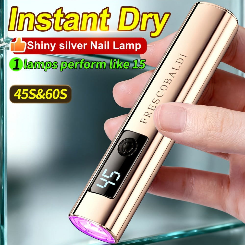Metallic Handheld Linear UV/LED Nail Lamp with 45s/60s Timers, Type-C Input and 300mAh Label — image 3
