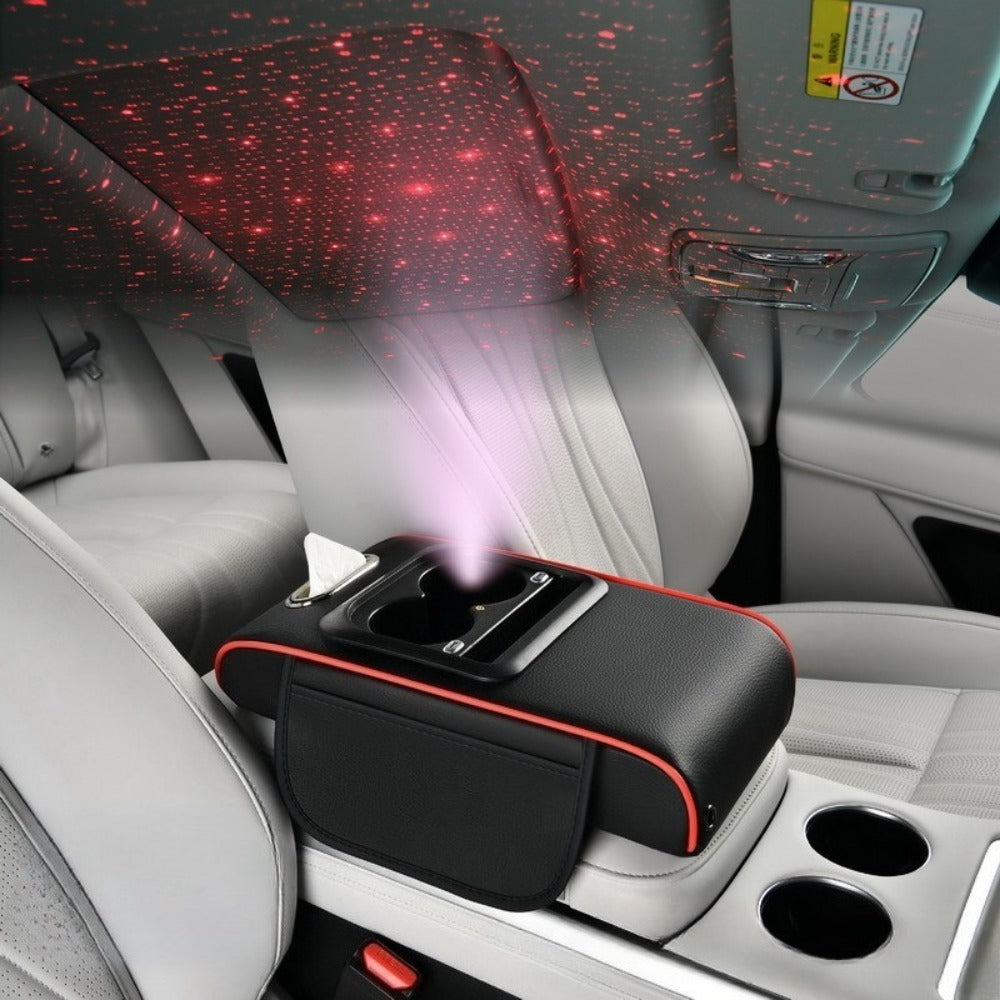 Car Armrest Box Cover Starry Sky Memory Foam Center Console Pad with Type-C USB Charging Port & Storage Pockets — image 22