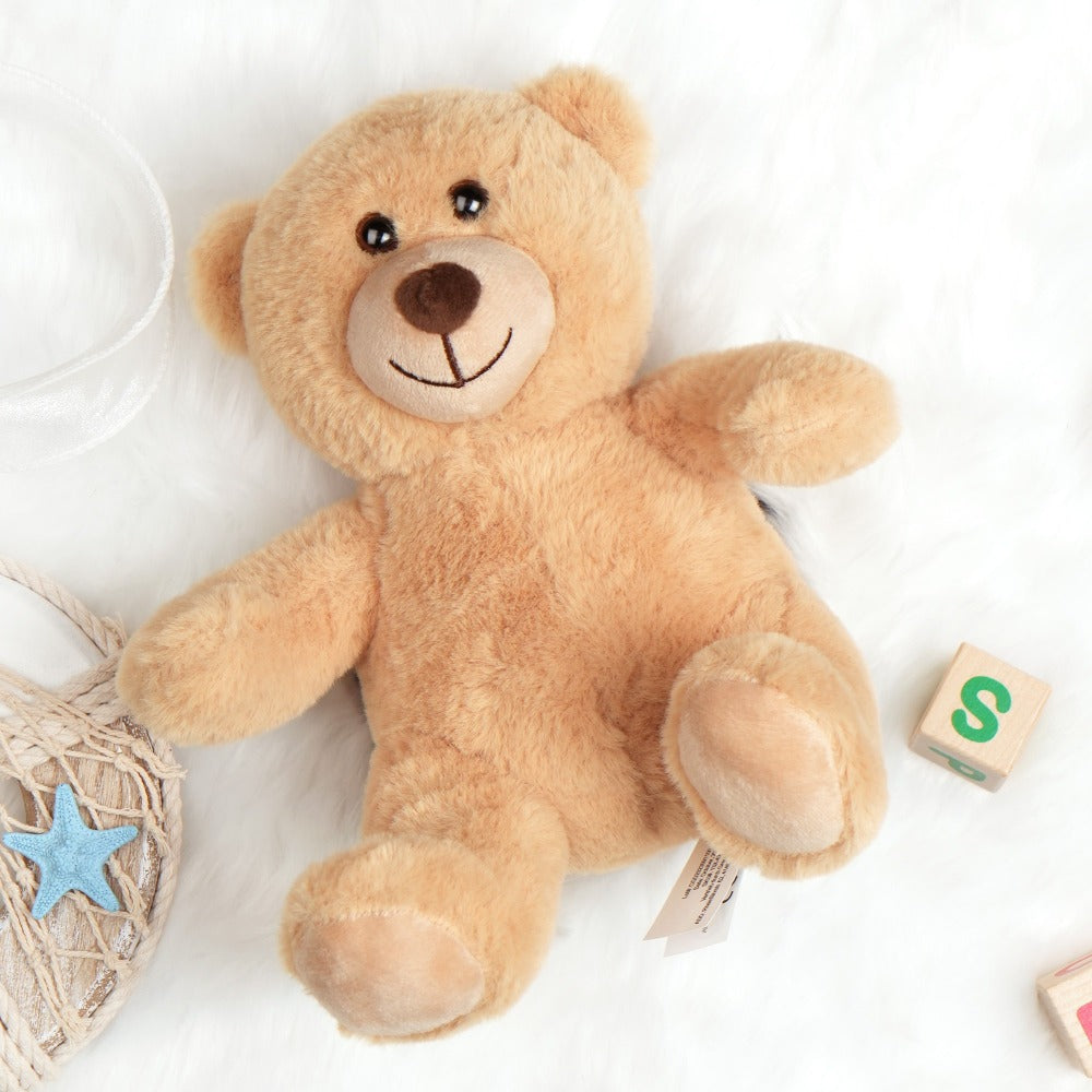 Teddy Bear Bulk Set 5 Pack 8 Inch Small Brown Plush Stuffed Animals with Safe Lock-Washer for Parties, Celebrations and Guest