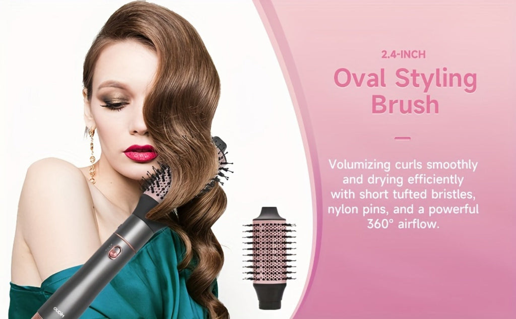 5-in-1 Hot Air Styling Comb Set Negative Ion Hair Dryer Brush with 5 Interchangeable Heads, for Home, Travel and Salon Hair S