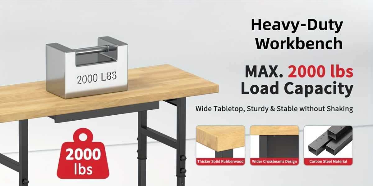 Wood-Top Rolling Workbench in 48, 60 or 70-Inch Lengths with Drawer and No-Drawer Checkout Options — image 12