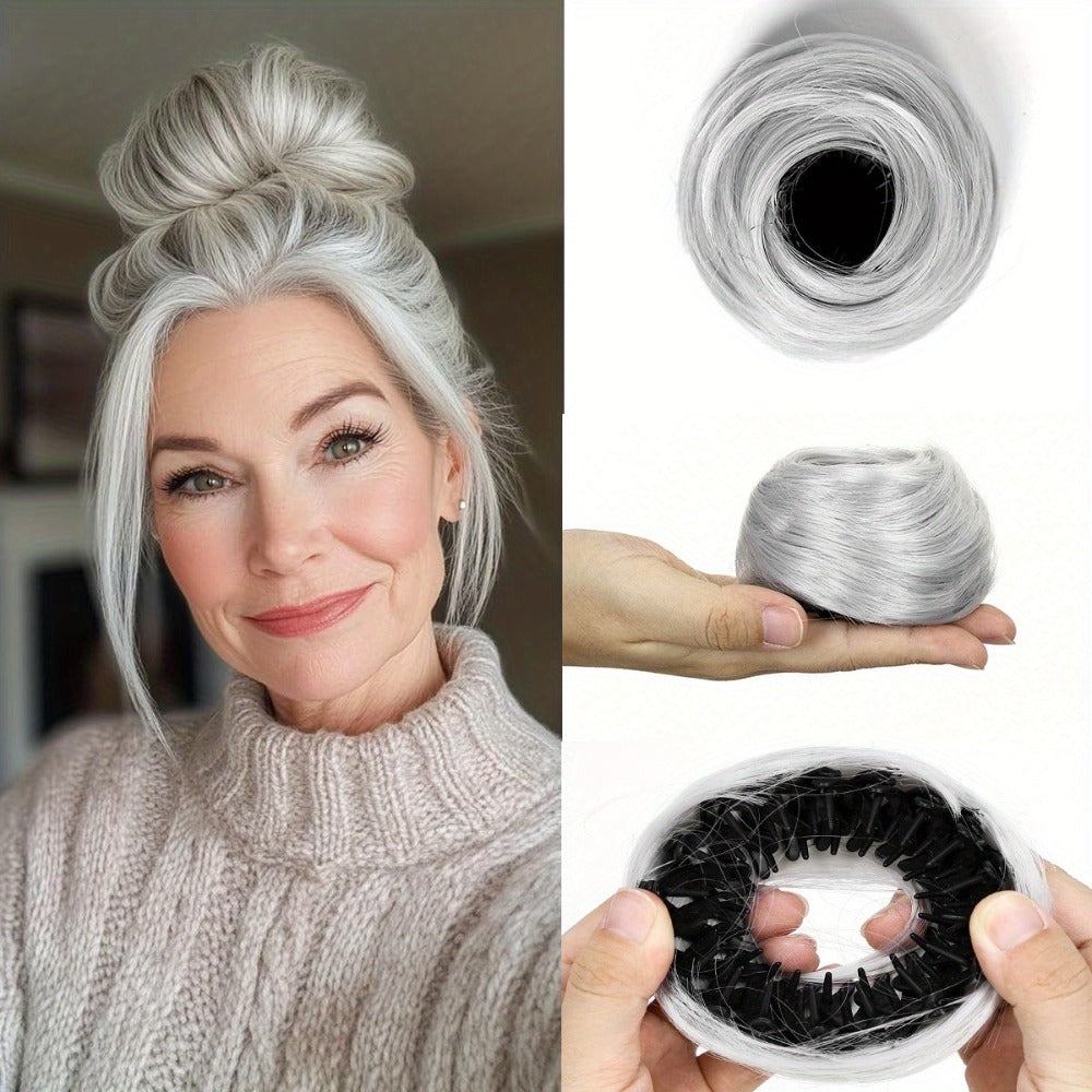 Hair Accessories Four-Inch Curly Bun Hair Piece in Six Synthetic Fiber Colors for Updo Styling — image 7