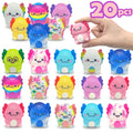 Axolotl Squishy Toys 20 Pack Slow Rising Fidget Sensory Stress Toys for Kids, Cute Salamander Newt Ice Cream Shape Squeeze To