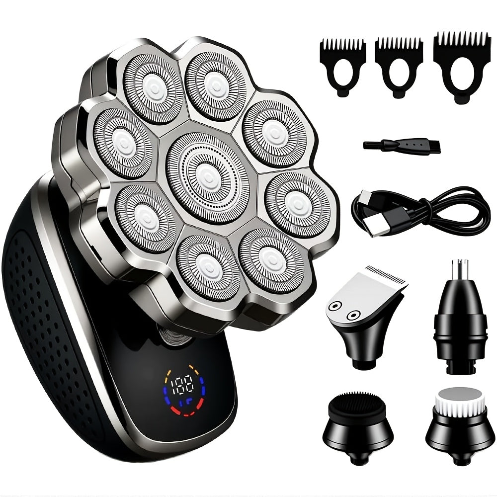 Electric Shaver 5-in-1 Bald-Head Grooming Tool with 7D or 9D Floating Heads and Magnetic Blade Options — image 14