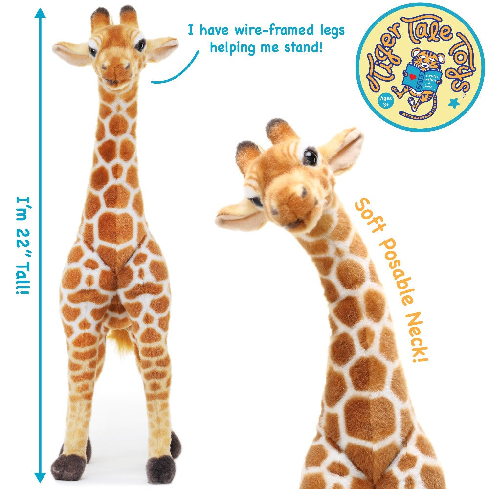 Stuffed Animal Jocelyn Baby Giraffe 22-Inch Poseable Safari Plush with Story Card and Spotted Coat — image 4