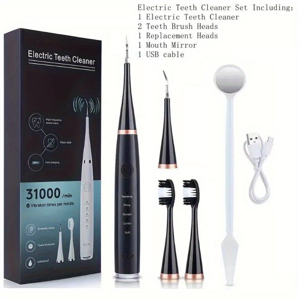 Electric Teeth Cleaner Kit USB Rechargeable, 5 Cleaning Modes Dental Scaler Plaque Tartar Remover Gum Health — image 3