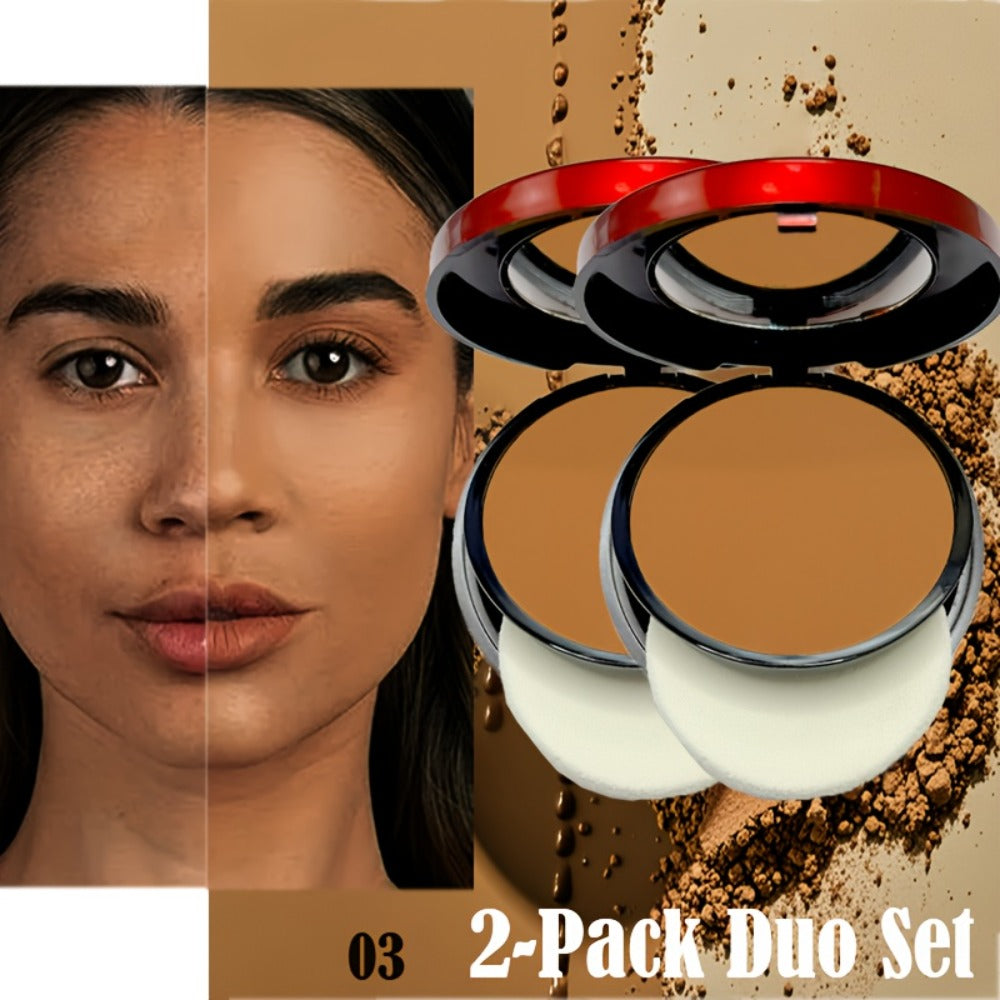 Pressed Powder Foundation Contour Matte Ful1l Coverage Oil Control Waterproof, 6 Shades Light to Dark — image 5