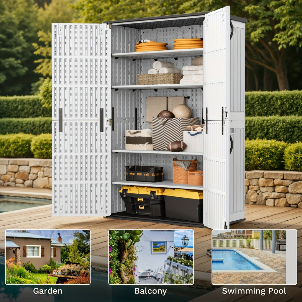 Resin Deck Box Lockable Outdoor Storage, for Garden, Patio and Yard Use, with the Listed Configuration — image 15