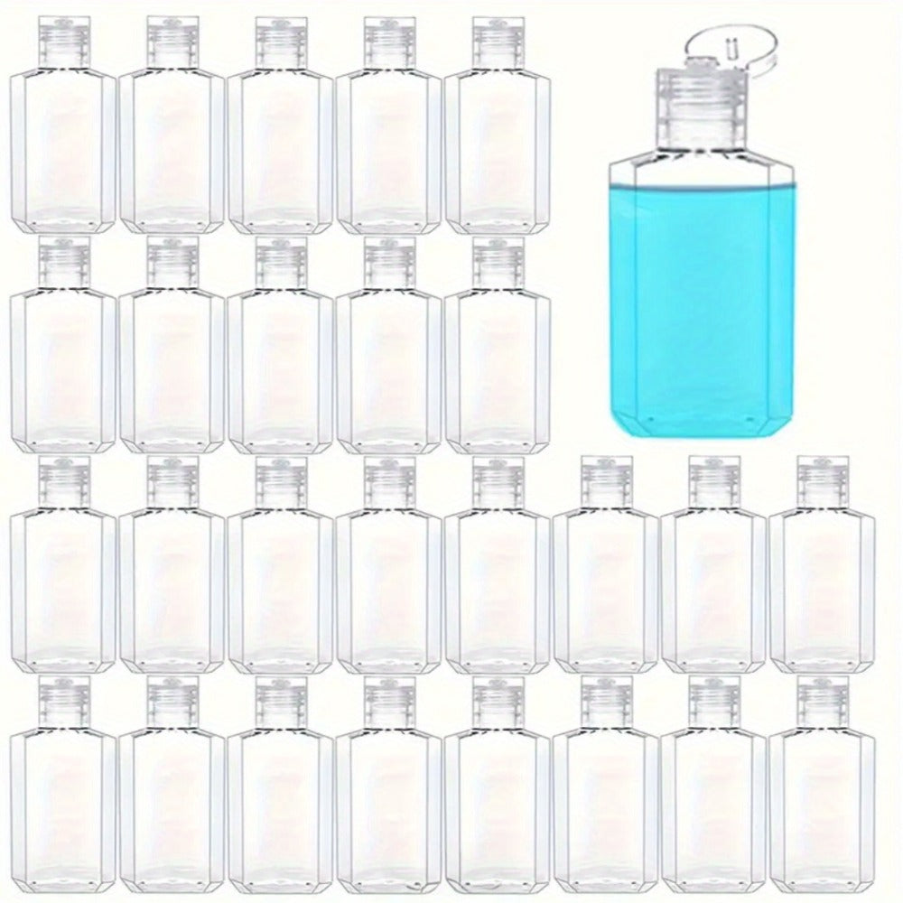 TSA Approved Travel Bottles 2oz Flip Cap 40 Pack Clear Plastic Refillable Squeeze Containers for Hand Sanitizer Shampoo Condi