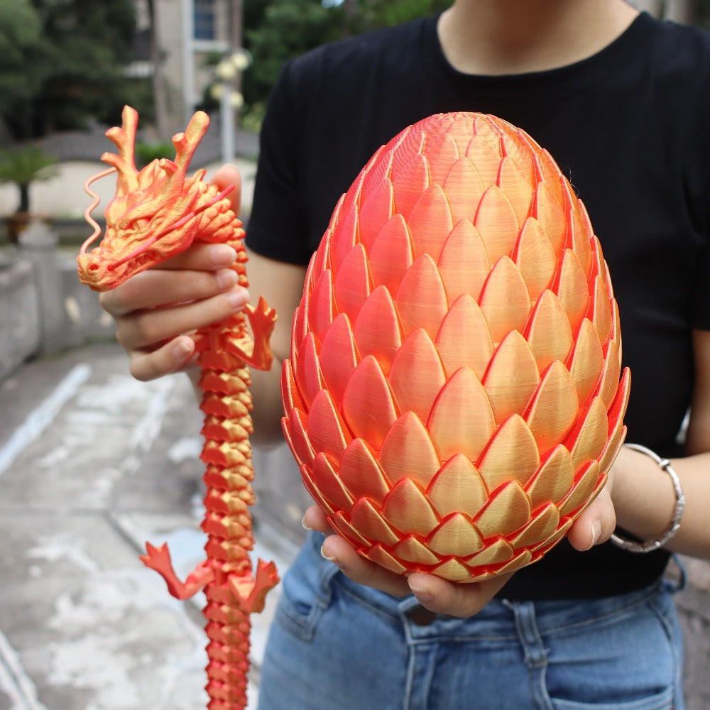 Dragon Egg Gift Set 3D Printed, 7.09in Scaled Egg + 23.62in Large Dragon with the Listed Color, Size or Set Options for Every