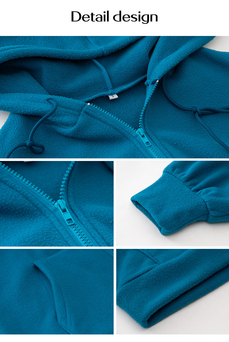 Casual Fashion Hooded Cardigan Jacket With Pockets Winter And Autumn Loose Sports Coat Women Solid Outwear Clothing