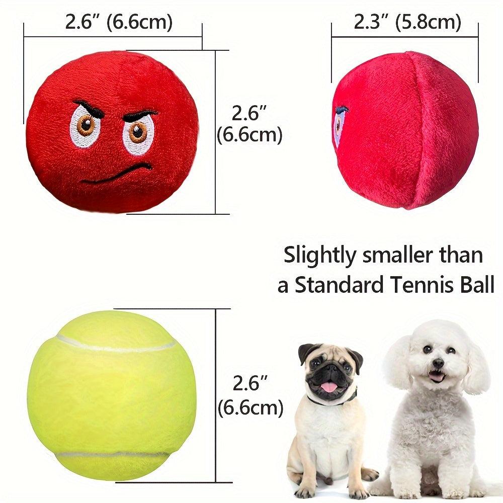 Dog Toy 6-Pack Multicolor Soft Stuffed Plush Balls with Built-In Squeakers for Puppies and Small Dogs — image 2