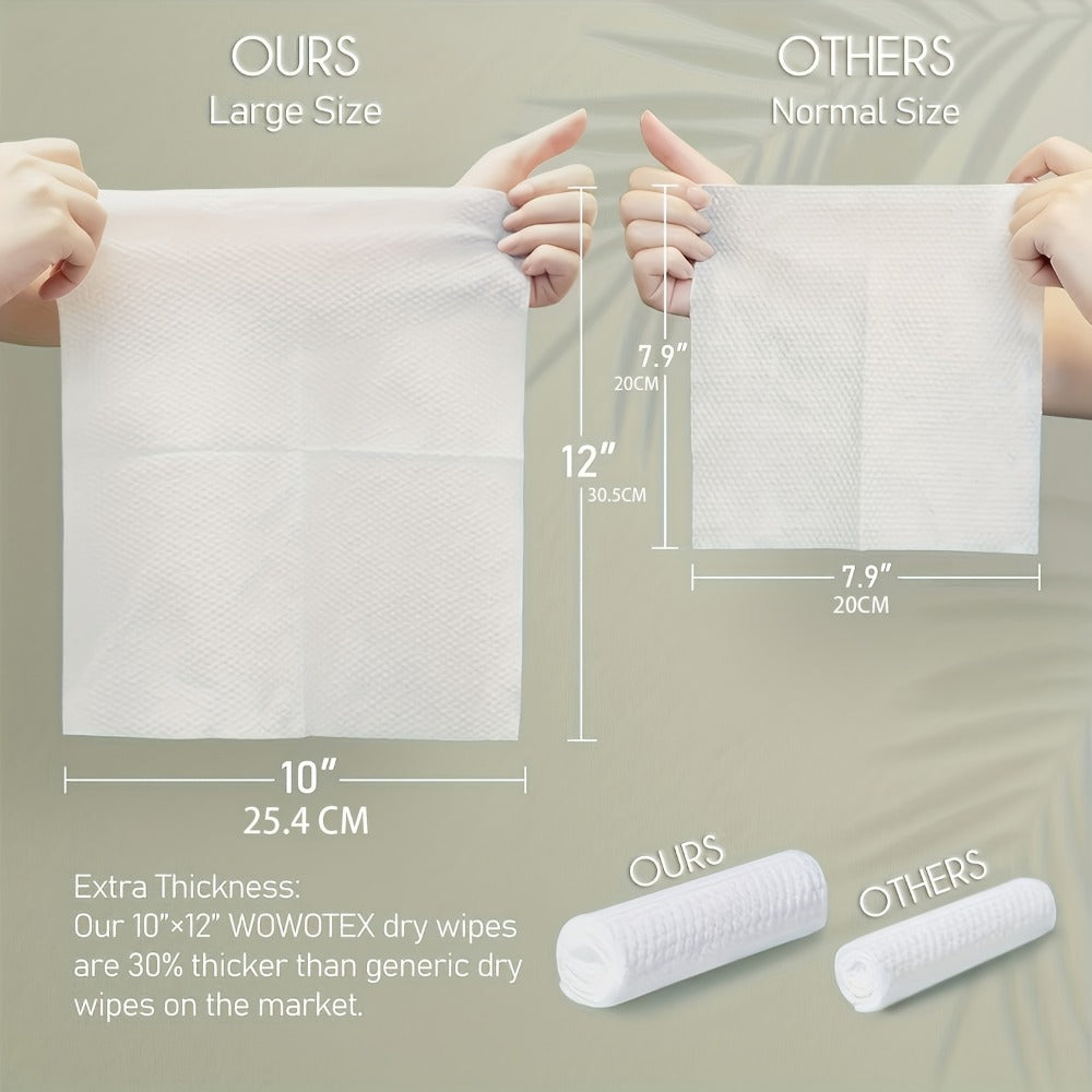 Disposable Face Towels 60 Count Extra Thick & Soft – 10x12 Inch Cotton Cleansing Wipes for Sensitive Skin, Makeup Removal — i