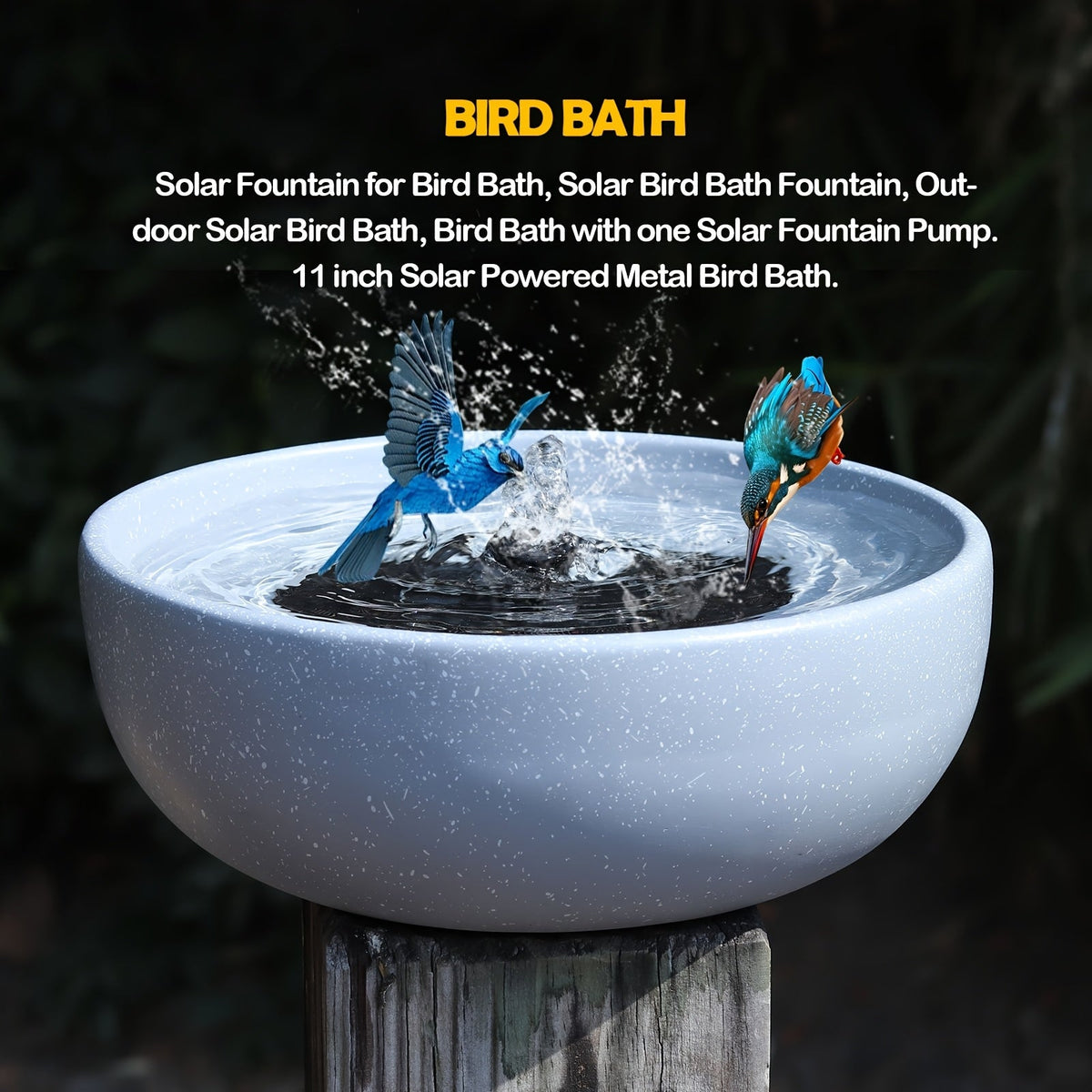 Bird Bath Solar Fountain 11.2" Outdoor Bubbler for Garden, Patio and Yard Use, with the Listed Configuration — image 3