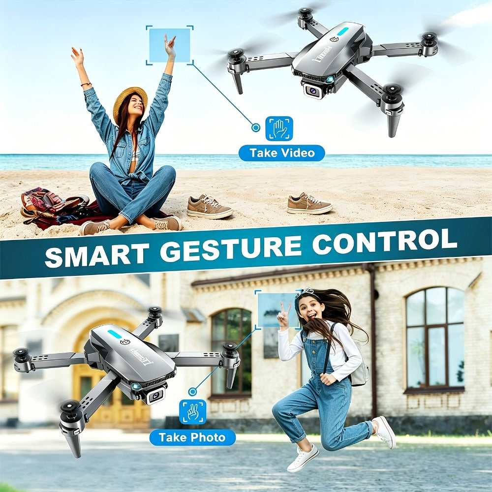 Foldable HD Camera Drone Free Storage Bag USB-C Charging 3D Flips Single or Dual Camera Built-in Screen Remote — image 2