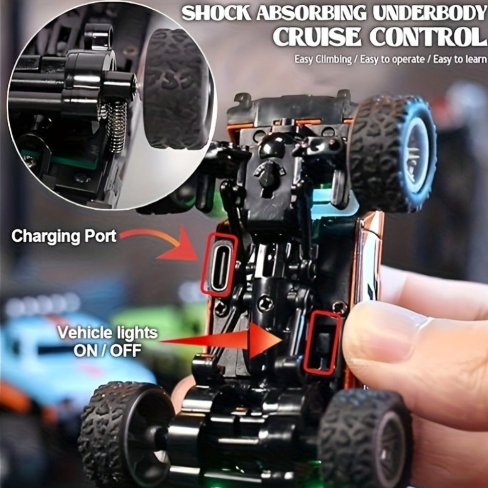 Mini RC Off-Road Truck with Trailer 1:64 Scale Die-Cast Remote Control Car with the Listed Color, Size or Set Options for Eve