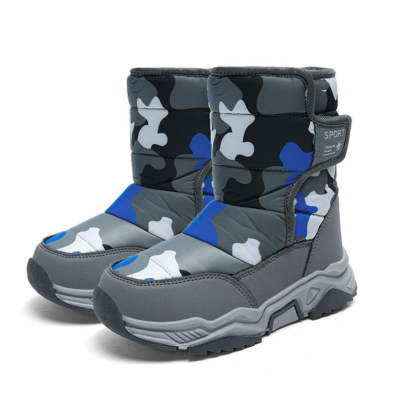 High-top Camouflage Unisex Kids' Cotton Shoes