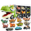 Vehicle Carrier Playset in Dinosaur Car or Construction Truck Style with Mini Vehicles and Storage — image 1