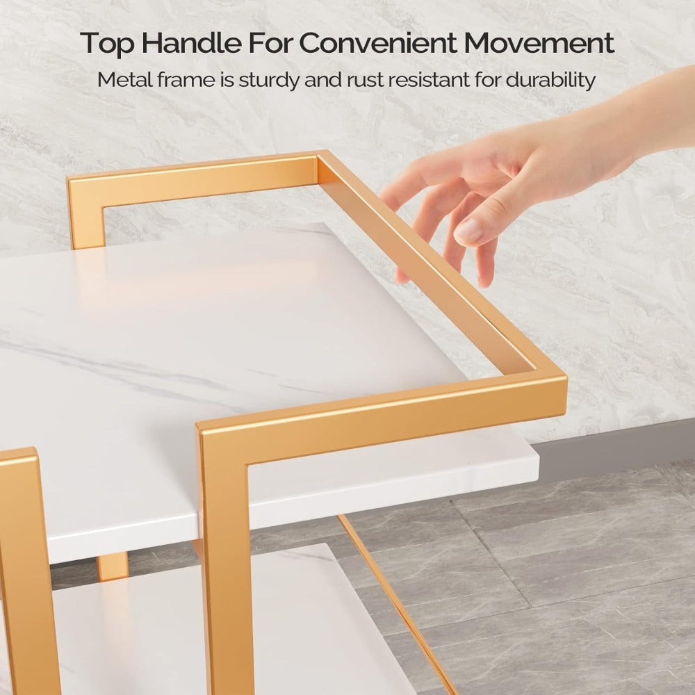 Three-Shelf Rolling Salon Trolley with Side Handles, Locking Casters and Four Color Configurations — image 4