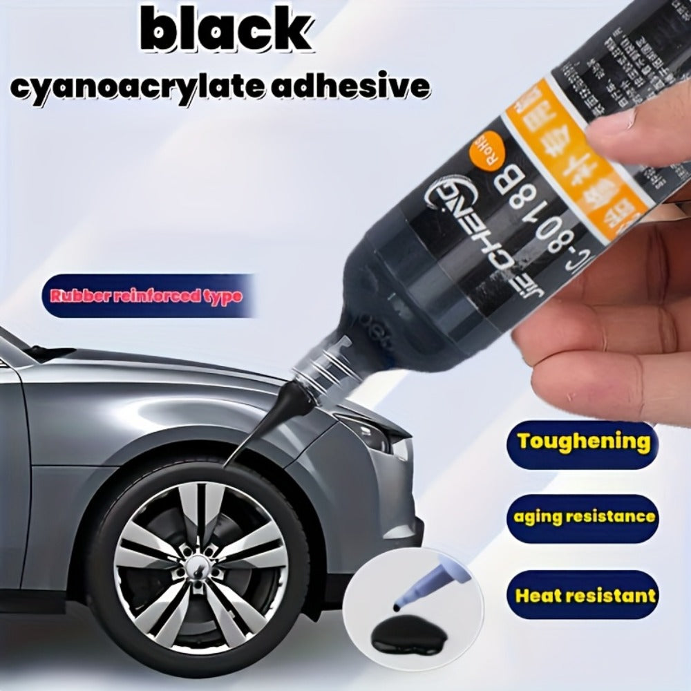 Black Rubber-Specific Cyanoacrylate-Labeled Adhesive in 30cc Syringe Bottle with Pointed Applicator — image 2