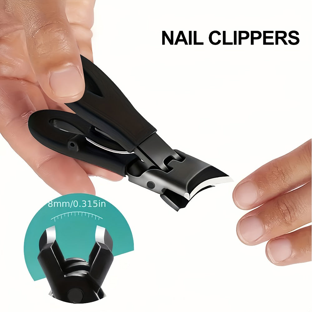 Angled-Jaw Nail Clipper Set, Five-Piece Black-Handle Kit with 25-Degree Tool, Lifter and File — image 4