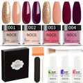 Dip Powder Nail Kit with NOCIS Label, Four Brown Nude Burgundy Glitter Powders, Three 10ml Liquids and Tools — image 12