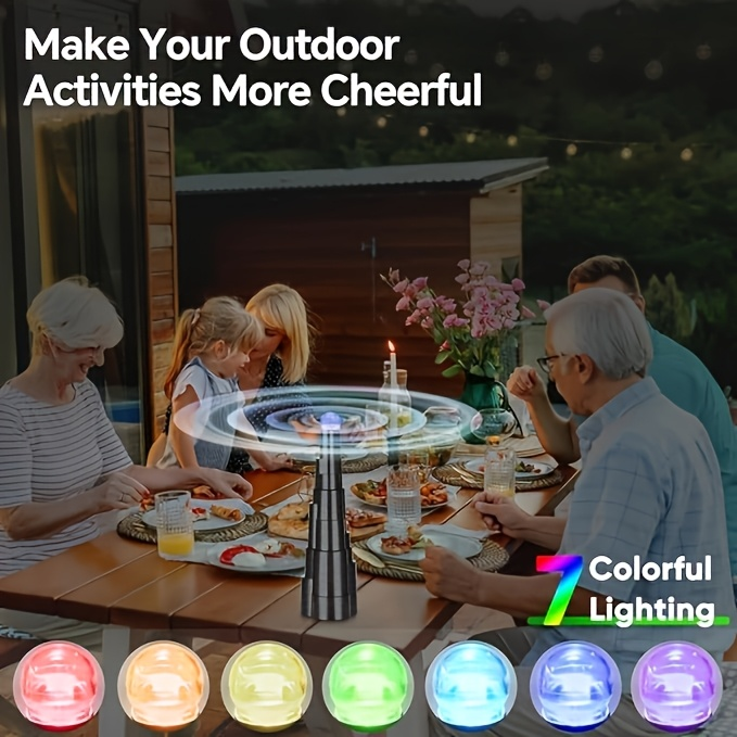 Fly Fan for Table 4 Pack - USB Rechargeable Fly Fan with LED Lights with the Listed Color, Size or Set Options for Everyday C