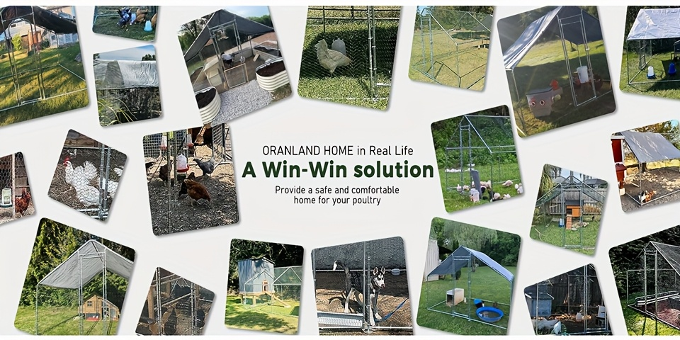 Chicken Run, Metal Outdoor Poultry Cage Large Walk-in Enclosure for Chickens Ducks Rabbits for Garden, Patio and Yard Use — i