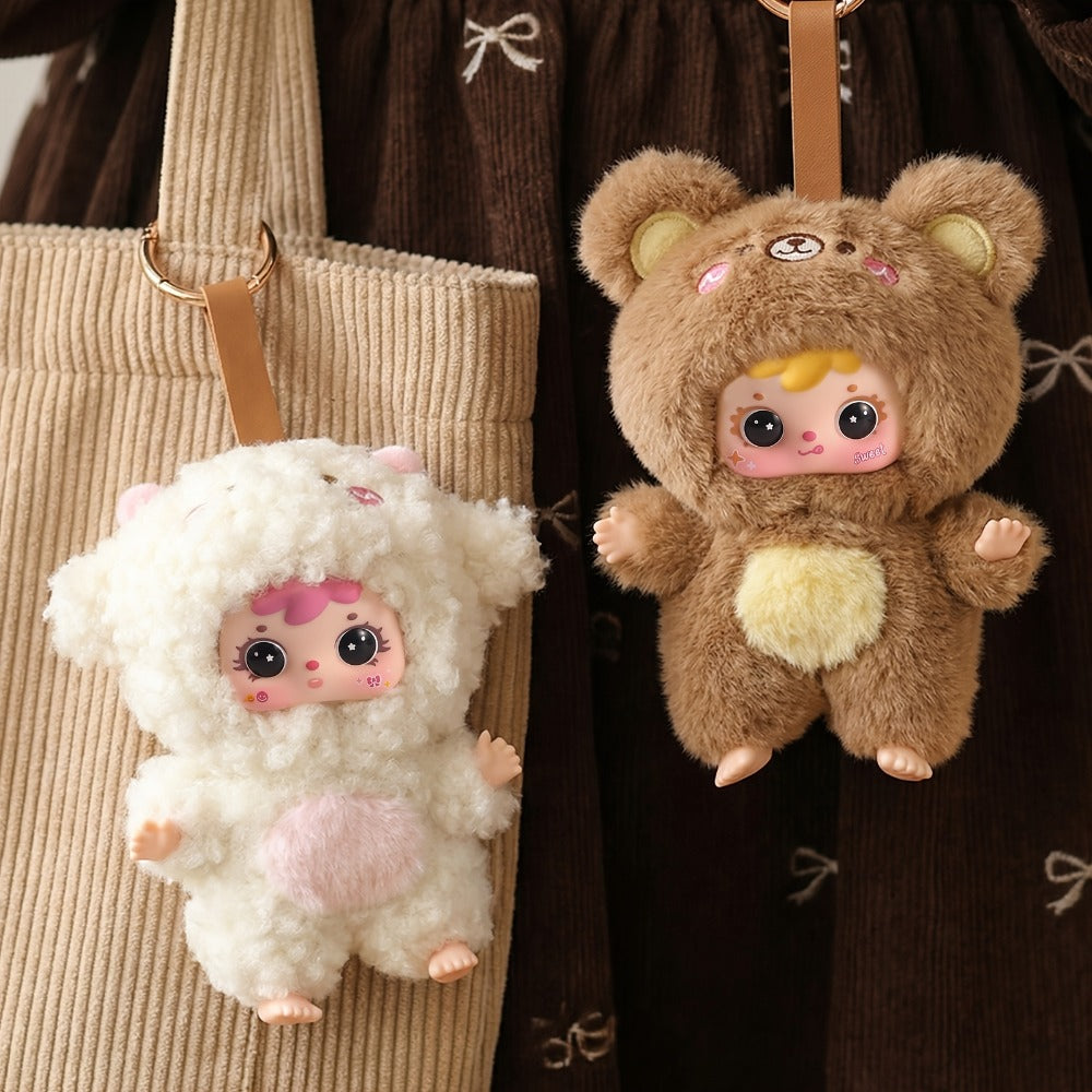 Kawaii Plush Keychain Charm, Cute Pet Healing Doll Rabbit Bear Stuffed Animal Bag Pendant, Random Style — image 11