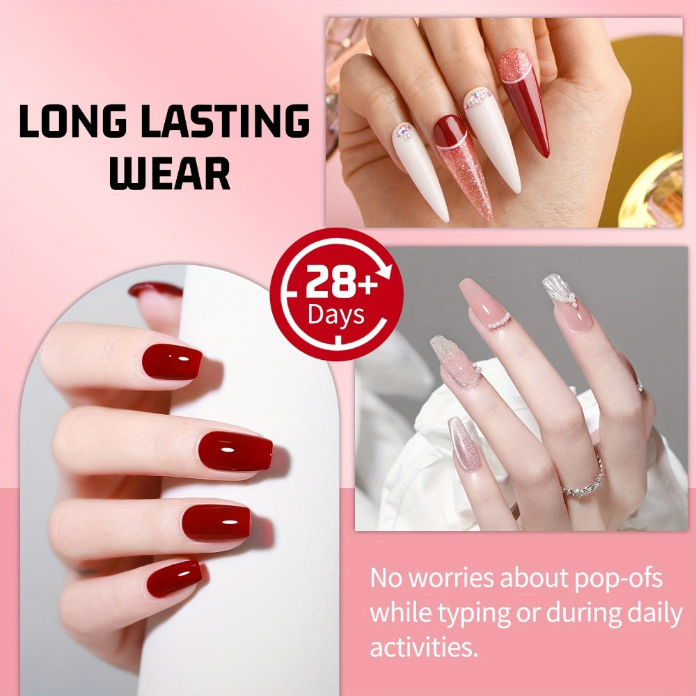Nail Glue Set, MAGIC ARMOR Four 10g White and Black Squeeze Tubes with Precision Nozzles for Nail Art — image 3