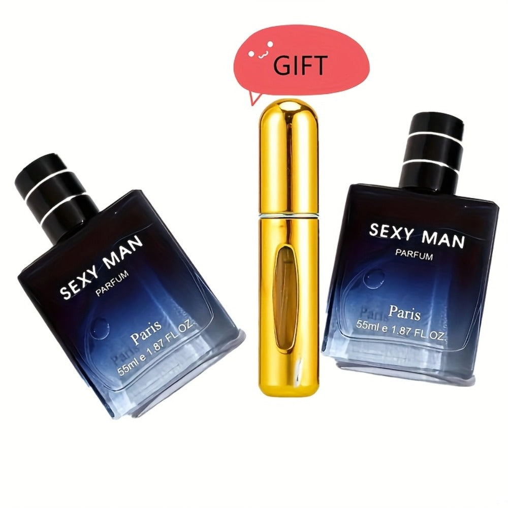 Cologne Spray for Men SEXY MAN Two-Bottle Set with 7054A and 7054B Color Options and Gift Vial — image 5