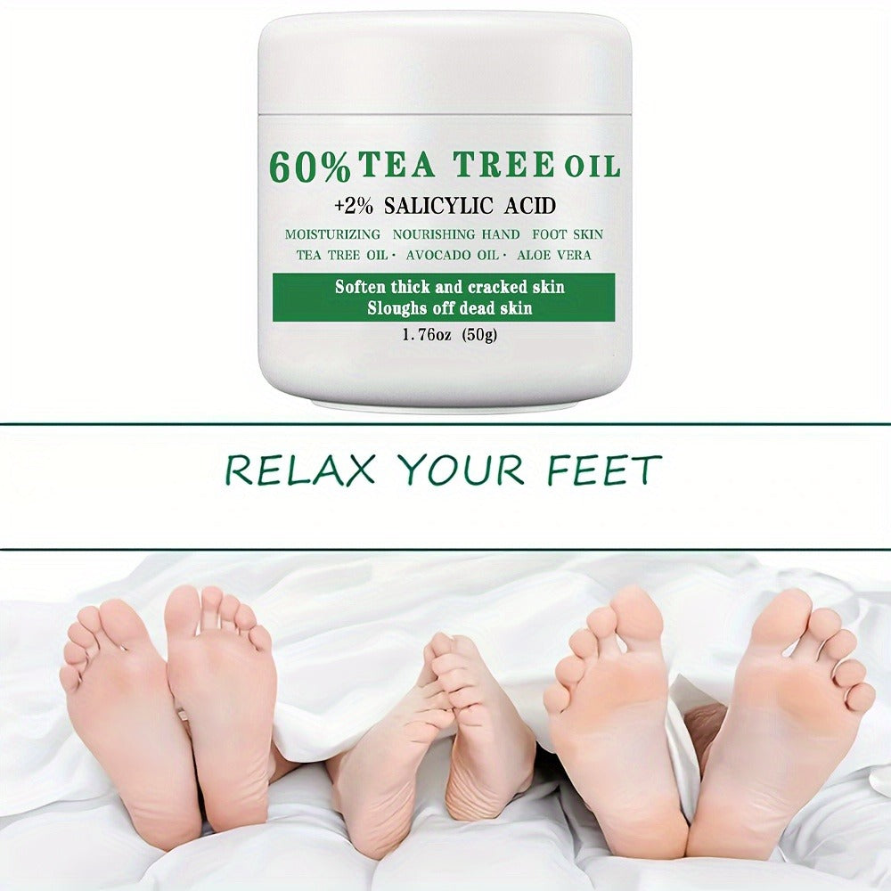 Tea Tree Foot Cream 50g with Salicylic Acid, Aloe Vera and Mint for Dry Heel and Callus Care at Home — image 8