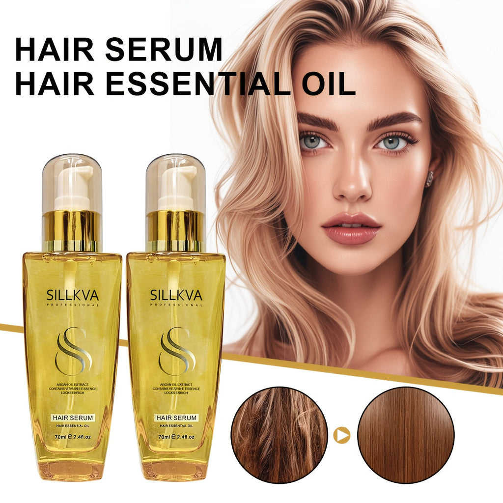 Argan Oil Hair Serum 2 Pack Anti-Frizz Nourishing Treatment for Dry Damaged Frizzy Flyaway Hair Moisturizing Smoothing Lightw