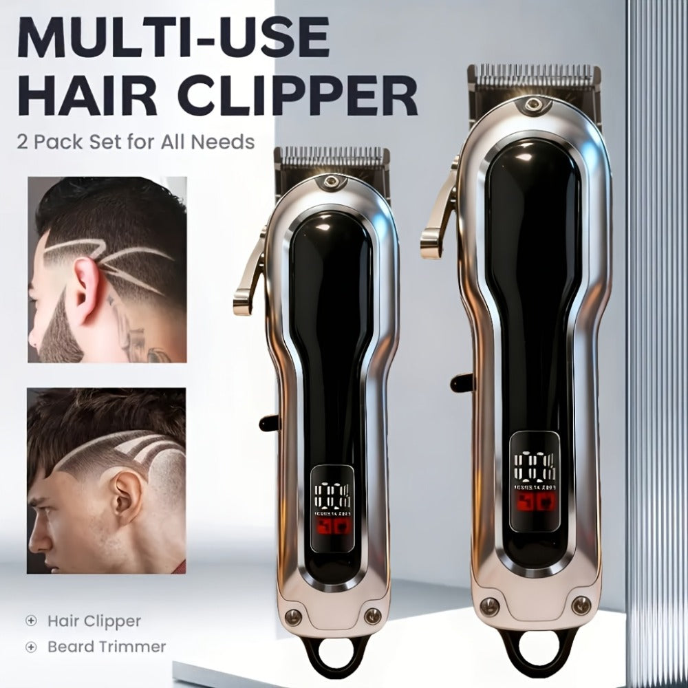 Electric Hair Clipper Set with Limit Comb – Barber-Grade Professional Trimmer, Long-Lasting Rechargeable Battery, Home & Trav