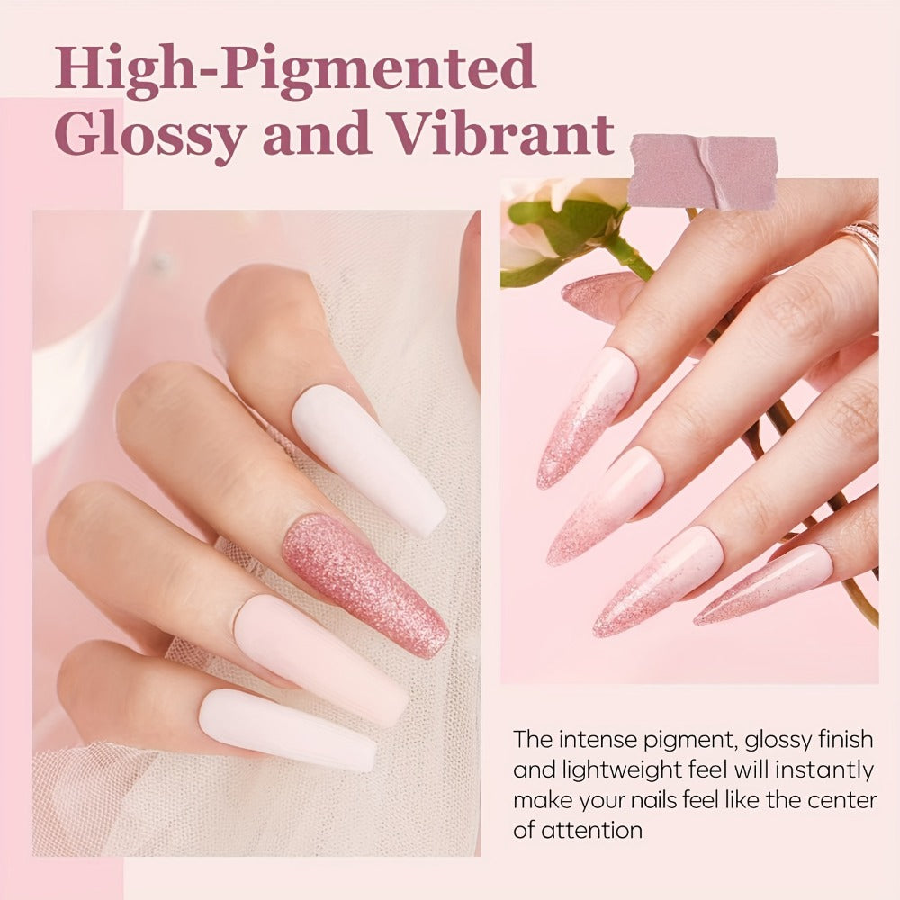 Acrylic Nail Kit NOCIS Four 10g Light Neutral Powders with Liquid Monomer, Three Brushes, File and Mixing Cup — image 8