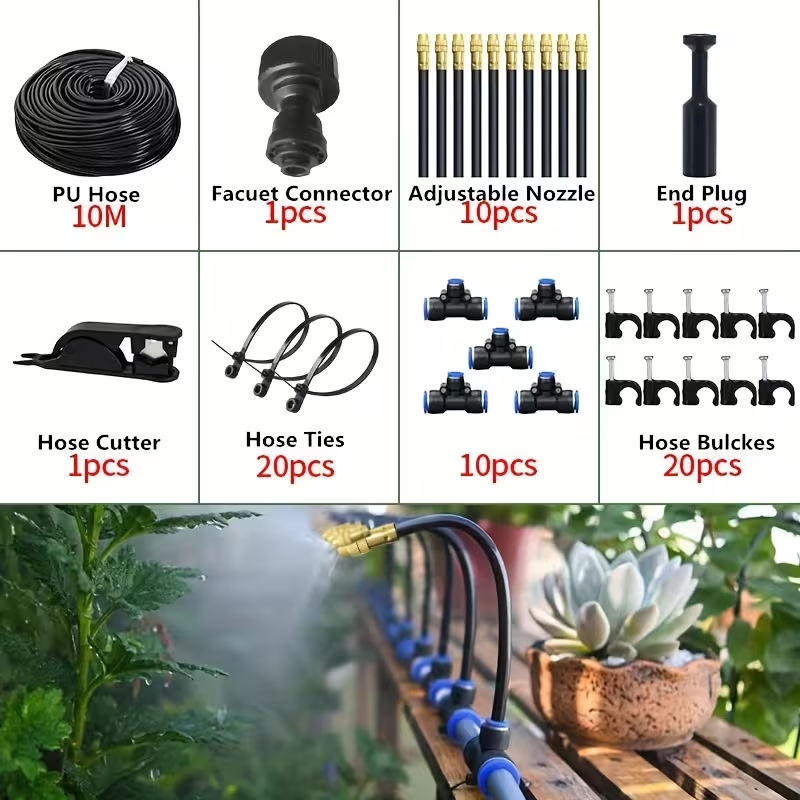 Drip Irrigation Kit Automatic Watering System Garden Sprinkler Misting Atomization Hose 5m, 20m — image 1