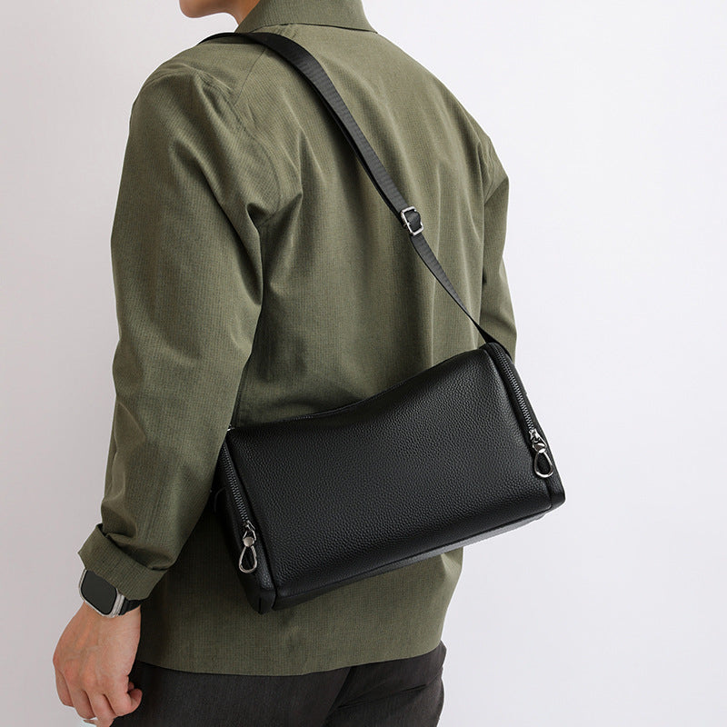 Genuine Leather Crossbody Cowhide Shoulder Large-capacity Multifunctional Bag