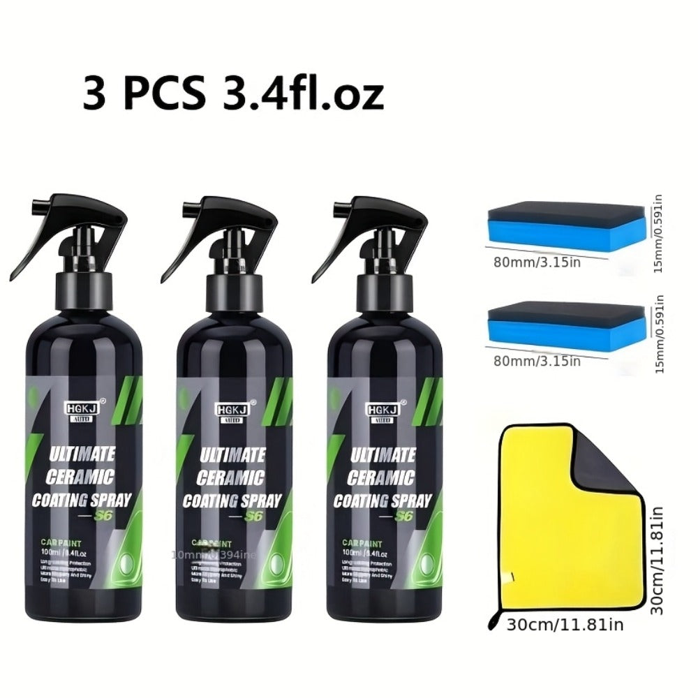Car Ceramic Coating Spray by HGKJ with 100ml and 300ml Bottle Options for Exterior Paint Application — image 10