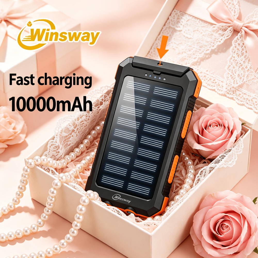 Winsway 10000mAh Portable Solar Panel Charger with 4 Dual USB Ports And Type-C/Micro USB Input Ports — image 8