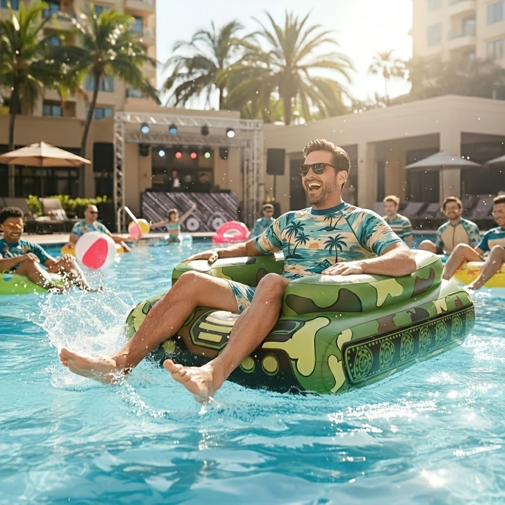 Giant Tugboat Pool Float 60 Inch XL Ride-On Inflatable Raft with Built-In Water Sprayer & 16-Inch Beach Ball — image 6