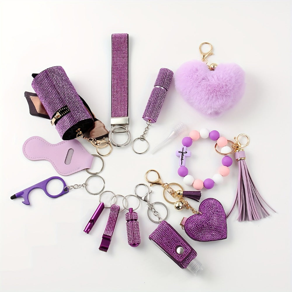 Rhinestone Keychain Set for Women 13-Piece with the Listed Color, Size or Set Options for Everyday Use — image 7
