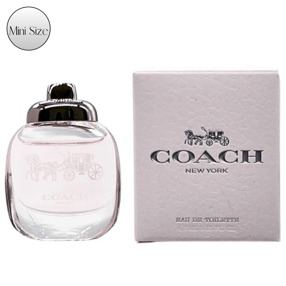 Eau de Toilette Coach New York for Women 4.5ml Mini Bottle with Silver Cap and Pink Boxed Presentation — image 1