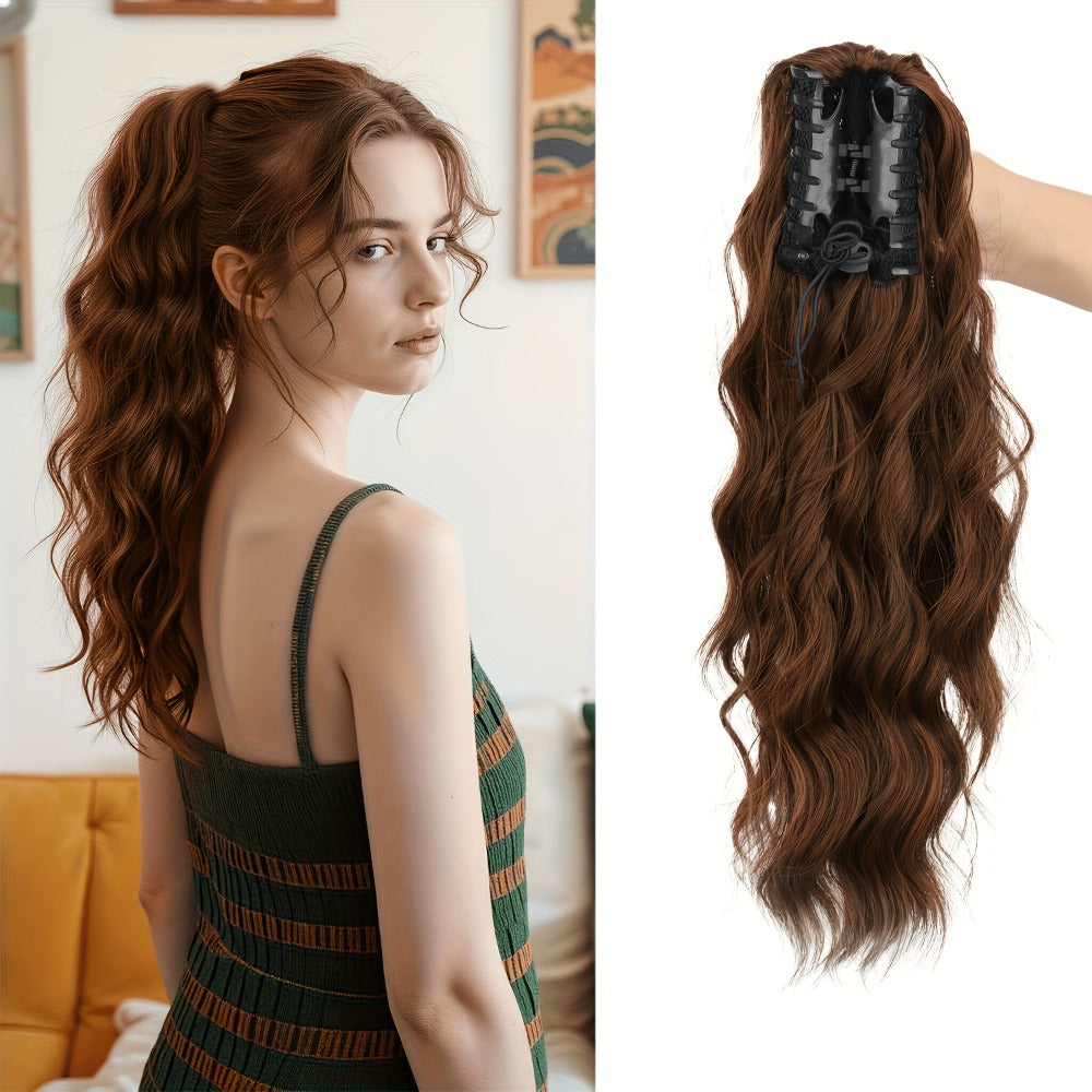 Hair Extensions Water-Wave 16-Inch Synthetic Ponytail with Claw Clip and Eight Color Options for Quick Attachment — image 14