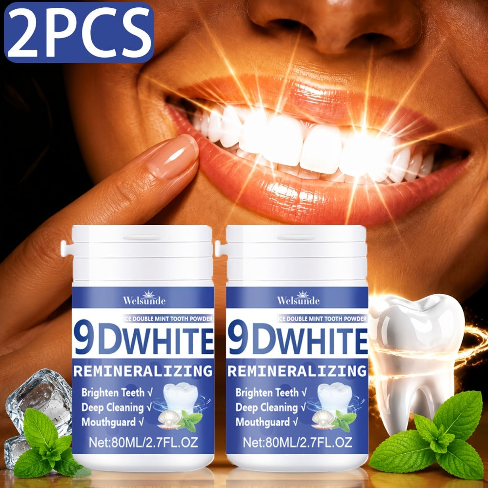 Hydroxyapatite Tooth Powder 2-Pack Remineralizing Fluoride-Free Deep Cleaning Whitening Mint Toothpowder — image 1